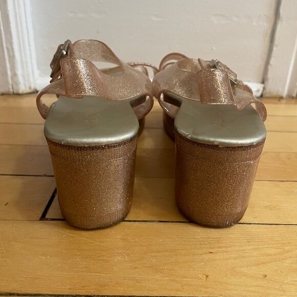 Pink Sparkle Jelly Platform Sandals - Picture 4 of 7